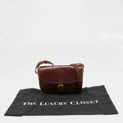 Pre Owned Cartier Burgundy Leather Must de Cartier Crossbody Bag