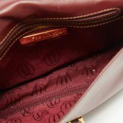 Pre Owned Cartier Burgundy Leather Must de Cartier Crossbody Bag