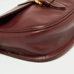 Pre Owned Cartier Burgundy Leather Must de Cartier Crossbody Bag