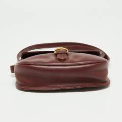 Pre Owned Cartier Burgundy Leather Must de Cartier Crossbody Bag