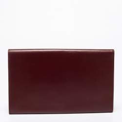 Pre Owned Cartier Burgundy Leather Vintage Les Must de Cartier Clutch