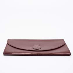 Pre Owned Cartier Burgundy Leather Vintage Les Must de Cartier Clutch