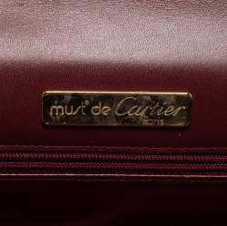 Pre Owned Cartier Burgundy Leather Vintage Les Must de Cartier Clutch