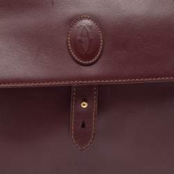 مملوكة مسبقًا حقيبة كتف كارتييه مست دو كارتييه جلد عنابي