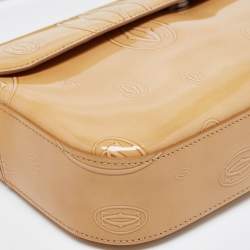 Pre Owned Cartier Beige Embossed Leather Happy Birthday Shoulder Bag