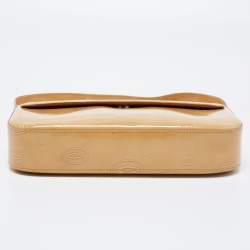 Pre Owned Cartier Beige Embossed Leather Happy Birthday Shoulder Bag