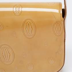 Pre Owned Cartier Beige Embossed Leather Happy Birthday Shoulder Bag