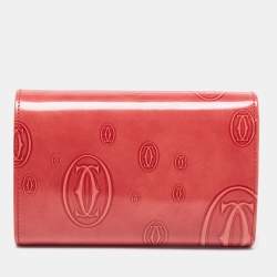 مملوكة مسبقًا محفظة مضغوطة كارتييه هابي بيرث داي جلد أحمر لامع