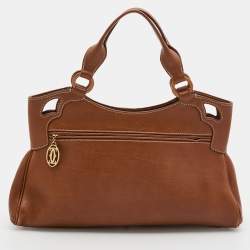 Cartier Brown Leather Medium Marcello de Cartier Bag