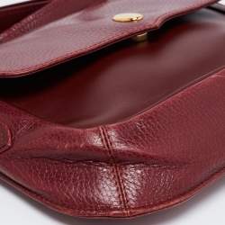 Pre Owned Cartier Burgundy Leather Must de Cartier Shoulder Bag