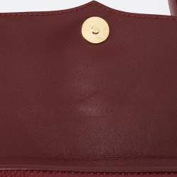 Pre Owned Cartier Burgundy Leather Must de Cartier Shoulder Bag