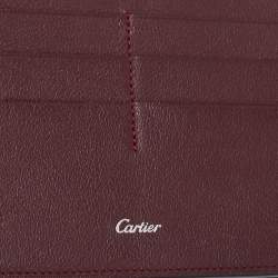 Pre Owned Cartier Black/Red Leather Must de Cartier Continental Wallet 