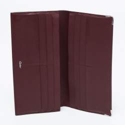 Pre Owned Cartier Black/Red Leather Must de Cartier Continental Wallet 