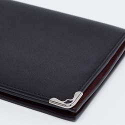 Pre Owned Cartier Black/Red Leather Must de Cartier Continental Wallet 