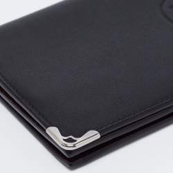 Pre Owned Cartier Black/Red Leather Must de Cartier Continental Wallet 
