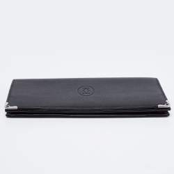 Pre Owned Cartier Black/Red Leather Must de Cartier Continental Wallet 