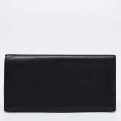 Pre Owned Cartier Black/Red Leather Must de Cartier Continental Wallet 