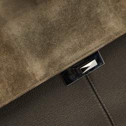 Cartier Grey Leather and Suede Feminine Line Top Handle Bag