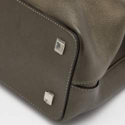 Cartier Grey Leather and Suede Feminine Line Top Handle Bag