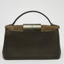 Cartier Grey Leather and Suede Feminine Line Top Handle Bag