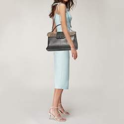 Cartier Grey Leather and Suede Feminine Line Top Handle Bag