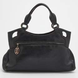 Pre Owned Cartier Black Leather Marcello de Cartier Satchel