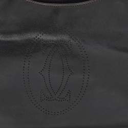 Pre Owned Cartier Black Leather Marcello de Cartier Satchel