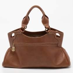 Pre Owned Cartier Brown Leather Marcello de Cartier Tote