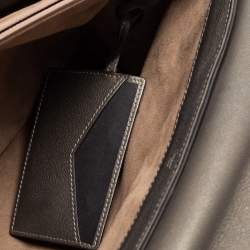 Pre Owned Cartier Grey Leather and Suede Feminine Line Top Handle Bag 