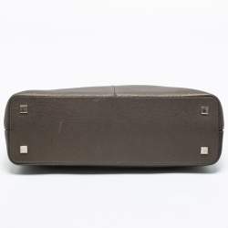 Pre Owned Cartier Grey Leather and Suede Feminine Line Top Handle Bag 