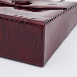 Pre Owned Cartier Burgundy Leather Happy Birthday Top Handle Bag
