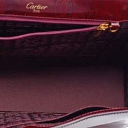 Pre Owned Cartier Burgundy Leather Happy Birthday Top Handle Bag