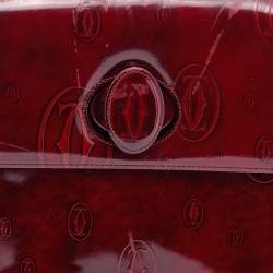 Pre Owned Cartier Burgundy Leather Happy Birthday Top Handle Bag