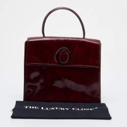 Pre Owned Cartier Burgundy Leather Happy Birthday Top Handle Bag