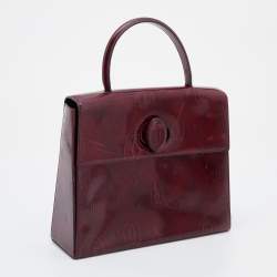 Pre Owned Cartier Burgundy Leather Happy Birthday Top Handle Bag