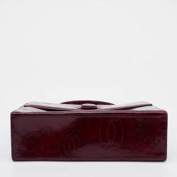 Pre Owned Cartier Burgundy Leather Happy Birthday Top Handle Bag