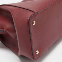 مملوكة مسبقًا حقيبة ساتشل كارتييه سي دو كارتييه جلد أحمر داكن متوسطة