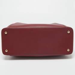 مملوكة مسبقًا حقيبة ساتشل كارتييه سي دو كارتييه جلد أحمر داكن متوسطة