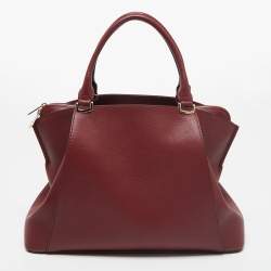 مملوكة مسبقًا حقيبة ساتشل كارتييه سي دو كارتييه جلد أحمر داكن متوسطة