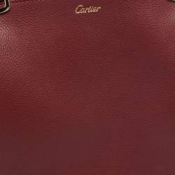 مملوكة مسبقًا حقيبة ساتشل كارتييه سي دو كارتييه جلد أحمر داكن متوسطة