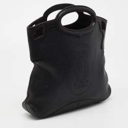 Cartier Black Leather Marcello De Cartier Foldover Clutch
