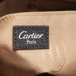 Cartier Black Leather Marcello De Cartier Foldover Clutch