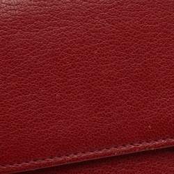 Pre Owned Cartier Red Leather Love Flap Continental Wallet