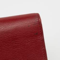Pre Owned Cartier Red Leather Love Flap Continental Wallet