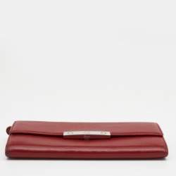 Pre Owned Cartier Red Leather Love Flap Continental Wallet