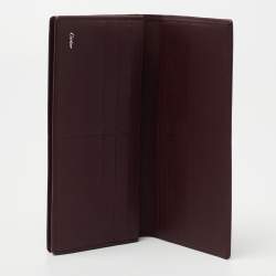 Pre Owned Cartier Burgundy Leather Pasha De Cartier Continental Wallet
