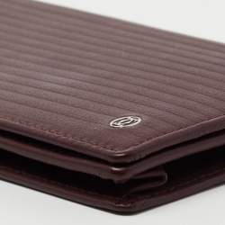 Pre Owned Cartier Burgundy Leather Pasha De Cartier Continental Wallet