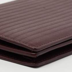 Pre Owned Cartier Burgundy Leather Pasha De Cartier Continental Wallet