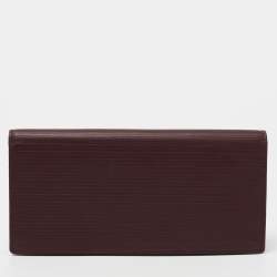Pre Owned Cartier Burgundy Leather Pasha De Cartier Continental Wallet