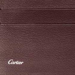 Pre Owned Cartier Burgundy Leather Pasha De Cartier Continental Wallet